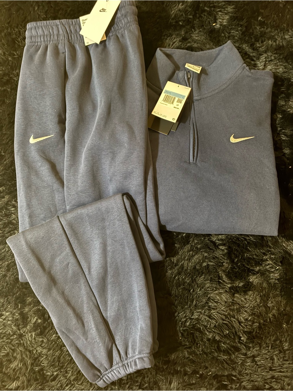 Nike Women's Heather Gray Jogger Pants & Quarter-Zip Pullover Set